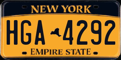 NY license plate HGA4292