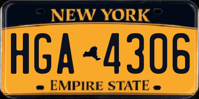 NY license plate HGA4306