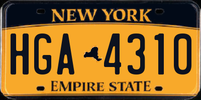 NY license plate HGA4310