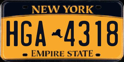 NY license plate HGA4318