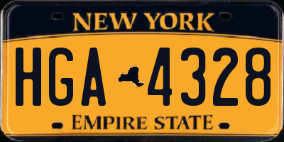 NY license plate HGA4328