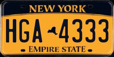 NY license plate HGA4333