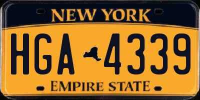 NY license plate HGA4339