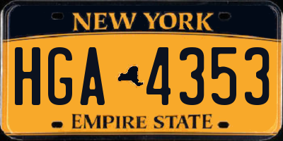 NY license plate HGA4353