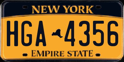 NY license plate HGA4356