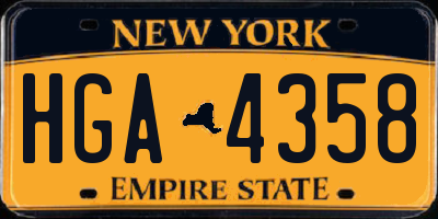 NY license plate HGA4358