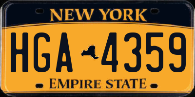 NY license plate HGA4359