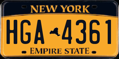 NY license plate HGA4361