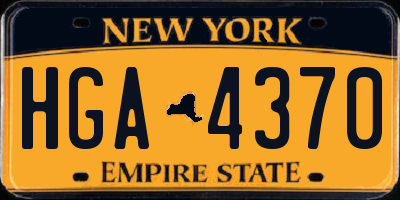 NY license plate HGA4370