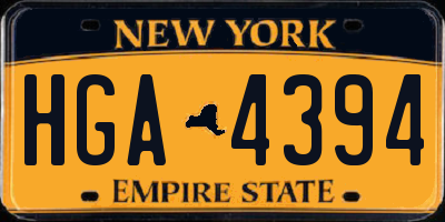 NY license plate HGA4394
