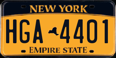 NY license plate HGA4401