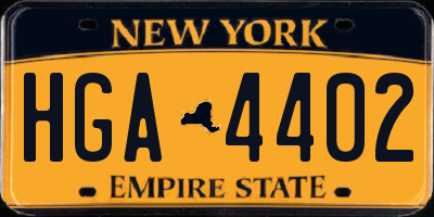 NY license plate HGA4402