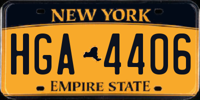 NY license plate HGA4406