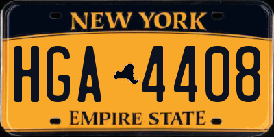 NY license plate HGA4408