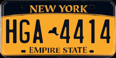 NY license plate HGA4414