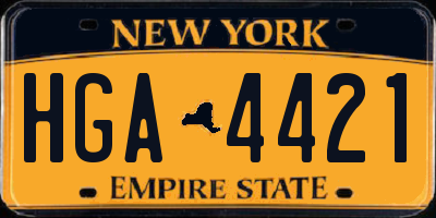 NY license plate HGA4421