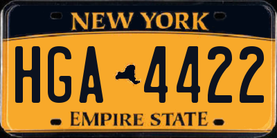 NY license plate HGA4422