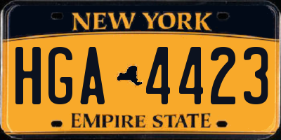 NY license plate HGA4423