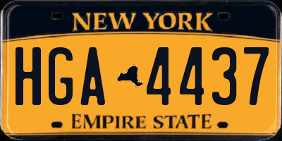 NY license plate HGA4437