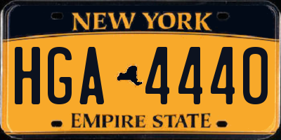NY license plate HGA4440