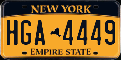 NY license plate HGA4449
