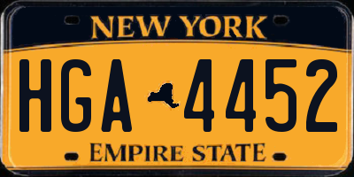 NY license plate HGA4452
