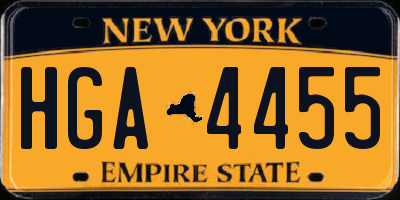NY license plate HGA4455