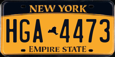 NY license plate HGA4473