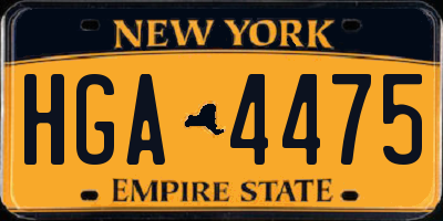 NY license plate HGA4475