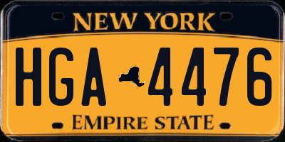 NY license plate HGA4476