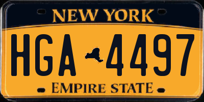 NY license plate HGA4497