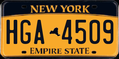 NY license plate HGA4509