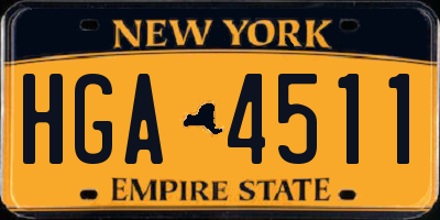 NY license plate HGA4511