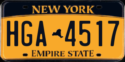 NY license plate HGA4517