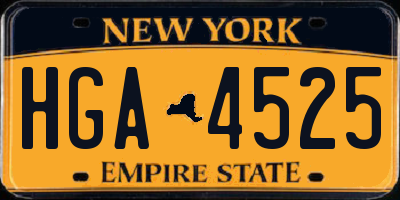 NY license plate HGA4525