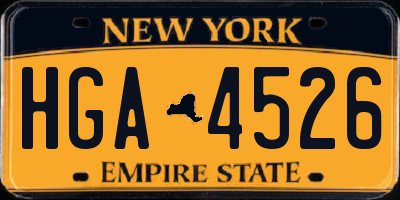 NY license plate HGA4526