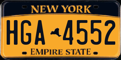 NY license plate HGA4552