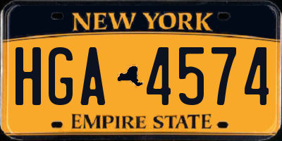 NY license plate HGA4574