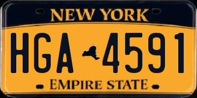 NY license plate HGA4591