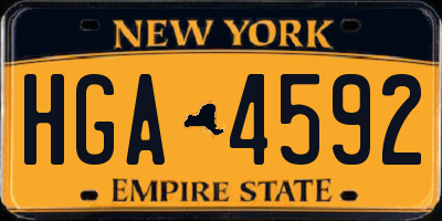 NY license plate HGA4592