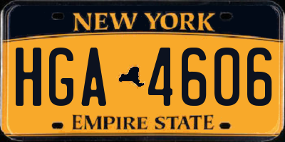 NY license plate HGA4606