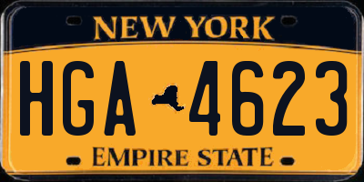 NY license plate HGA4623