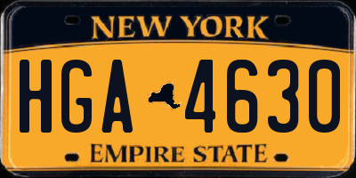 NY license plate HGA4630