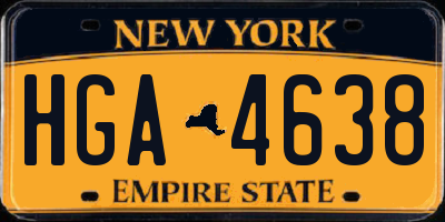 NY license plate HGA4638
