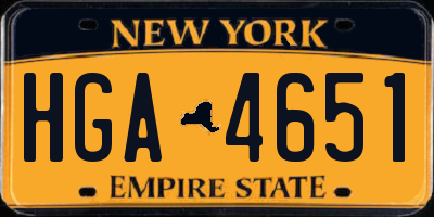 NY license plate HGA4651