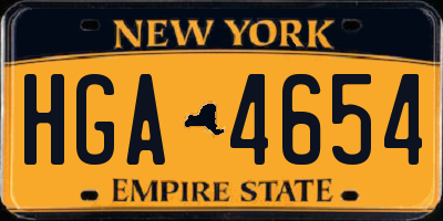NY license plate HGA4654