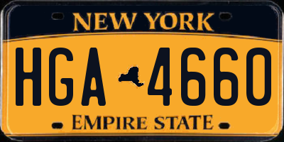 NY license plate HGA4660