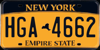 NY license plate HGA4662