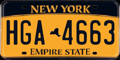 NY license plate HGA4663