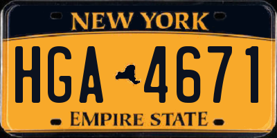 NY license plate HGA4671